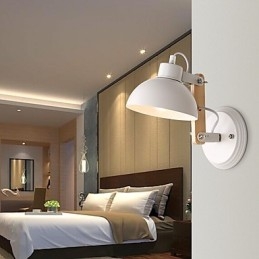 Designer Touch Decorative Vintage Wood Art Deco Metal Metal Rustic Wall Sconce Living Room Dining Room Hallway Wall Lamp Black White Optional