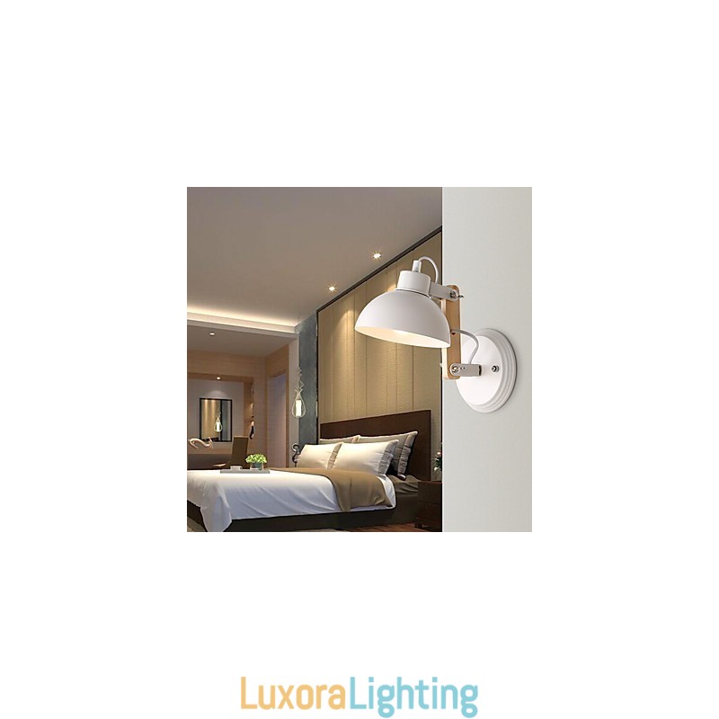 Designer Touch Decorative Vintage Wood Art Deco Metal Metal Rustic Wall Sconce Living Room Dining Room Hallway Wall Lamp Black White Optional