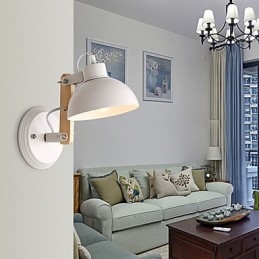 Designer Touch Decorative Vintage Wood Art Deco Metal Metal Rustic Wall Sconce Living Room Dining Room Hallway Wall Lamp Black White Optional