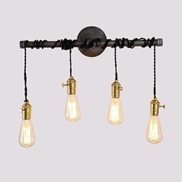 Designer Touch Decorative Vintage Industrial Pipe Wall Lights With switch Creative Lights Restaurant Cafe Bar Decoration lighting With 4 Light Painted Finish