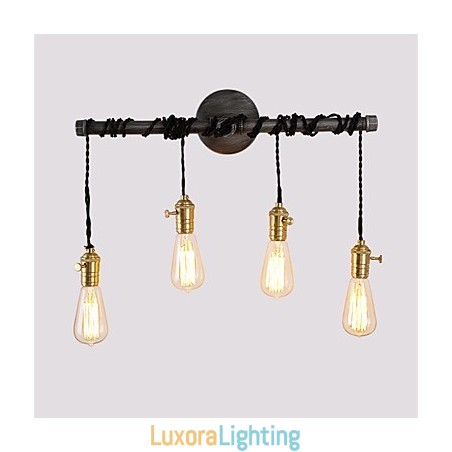 Designer Touch Decorative Vintage Industrial Pipe Wall Lights With switch Creative Lights Restaurant Cafe Bar Decoration lighting With 4 Light Painted Finish