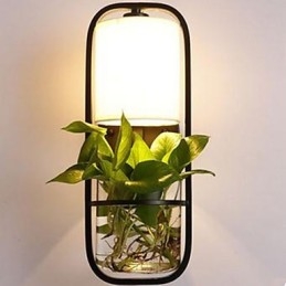 Designer Touch Decorative Modern Iron Creative Potted Plant Glass Wall Lamp