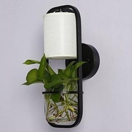 Designer Touch Decorative Modern Iron Creative Potted Plant Glass Wall Lamp