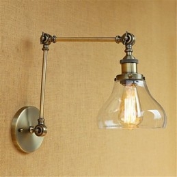 Designer Touch Decorative Country Retro Electroplated Feature for Mini Style Eye Protection Ambient Light Swing Arm LightsWall