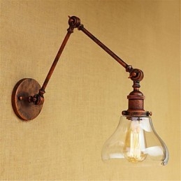Designer Touch Decorative Country Retro Electroplated Feature for Mini Style Eye Protection Ambient Light Swing Arm LightsWall