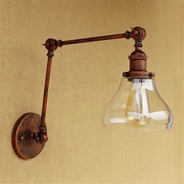Designer Touch Decorative Country Retro Electroplated Feature for Mini Style Eye Protection Ambient Light Swing Arm LightsWall