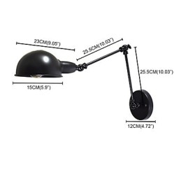 Designer Touch Decorative Iron Wall Lamp Foldable Black Simple Retro Wall Lamp Single Head Wall Lamp European Style