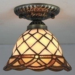 Designer Touch Decorative European Rural Creative Arts Stained Glass Absorb Dome Lamp Light