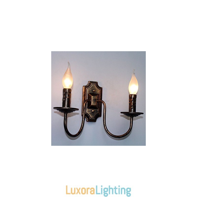 Designer Touch Decorative Retro Simple Wall Lamp Corridor Hallway Double Head Lamp Bedroom Living Room Wall Lamp Lighting