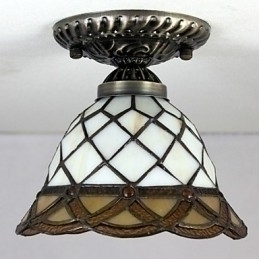 Designer Touch Decorative European Rural Creative Arts Stained Glass Absorb Dome Lamp Light