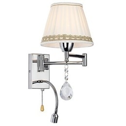 Designer Touch Decorative Modern Contemporary Rustic Lodge Modern Comtemporary Country Chrome Feature for Crystal Swing Arm Wall Lamp