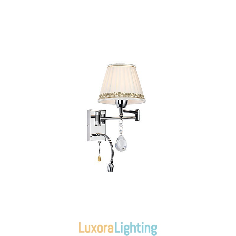 Designer Touch Decorative Modern Contemporary Rustic Lodge Modern Comtemporary Country Chrome Feature for Crystal Swing Arm Wall Lamp