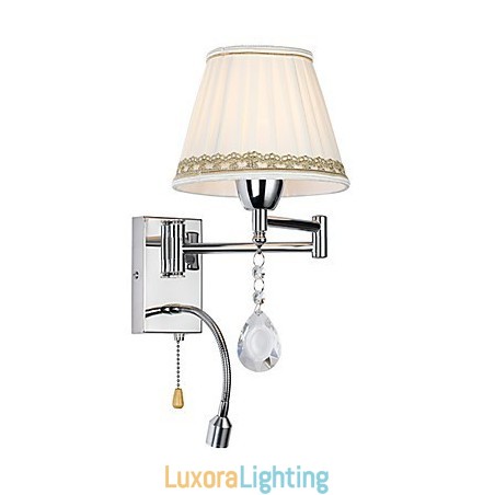 Designer Touch Decorative Modern Contemporary Rustic Lodge Modern Comtemporary Country Chrome Feature for Crystal Swing Arm Wall Lamp