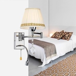 Designer Touch Decorative Modern Contemporary Rustic Lodge Modern Comtemporary Country Chrome Feature for Crystal Swing Arm Wall Lamp