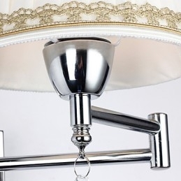 Designer Touch Decorative Modern Contemporary Rustic Lodge Modern Comtemporary Country Chrome Feature for Crystal Swing Arm Wall Lamp