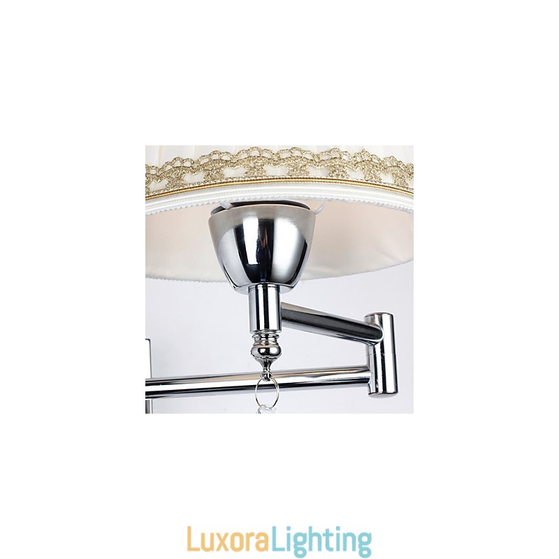 Designer Touch Decorative Modern Contemporary Rustic Lodge Modern Comtemporary Country Chrome Feature for Crystal Swing Arm Wall Lamp