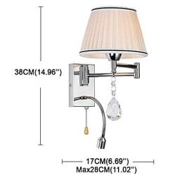 Designer Touch Decorative Wall Lamp Modern Contemporary Rustic Lodge Modern Comtemporary Country Chrome Feature for Crystal Swing Arm