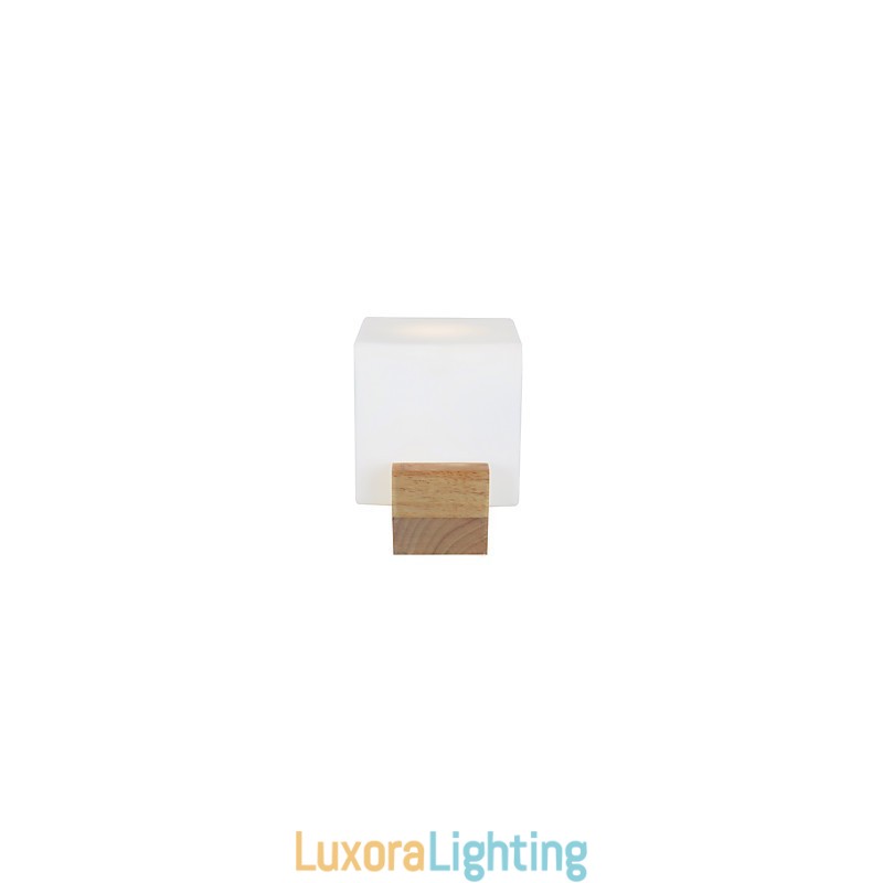 Designer Touch Decorative Simple Wall Lamp Bedside Desk Lamp With Glass Shade and Solid Wood for Bedroom Dresser Living Room Baby Room College Dorm Coffee Table Bookcas