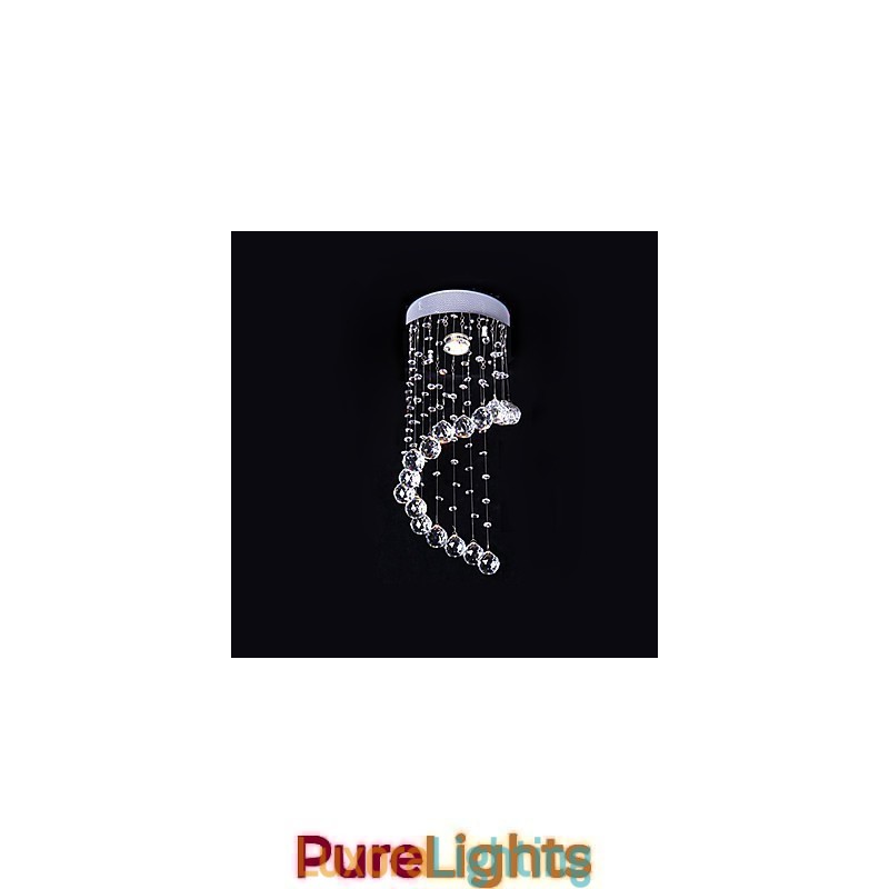 Designer Touch Decorative Modern Contemporary Crystal Electroplated Metal Chandelier Flush Mount