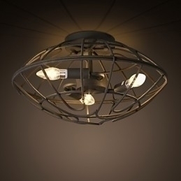 Designer Touch Decorative Retro Mini Style Painting Metal Flush Mount