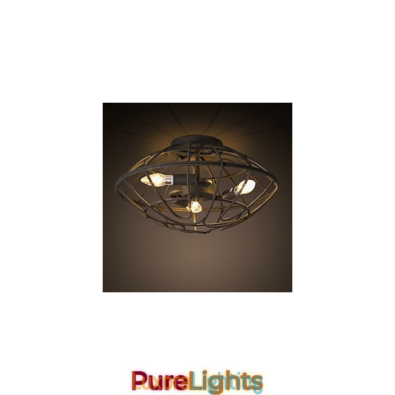 Designer Touch Decorative Retro Mini Style Painting Metal Flush Mount