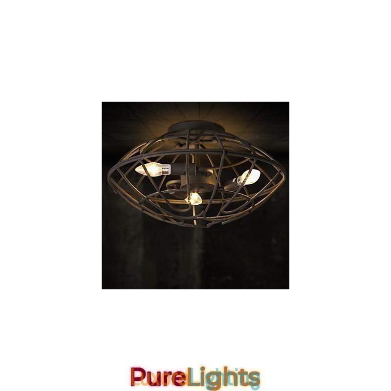 Designer Touch Decorative Retro Mini Style Painting Metal Flush Mount