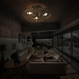 Designer Touch Decorative Retro Mini Style Painting Metal Flush Mount