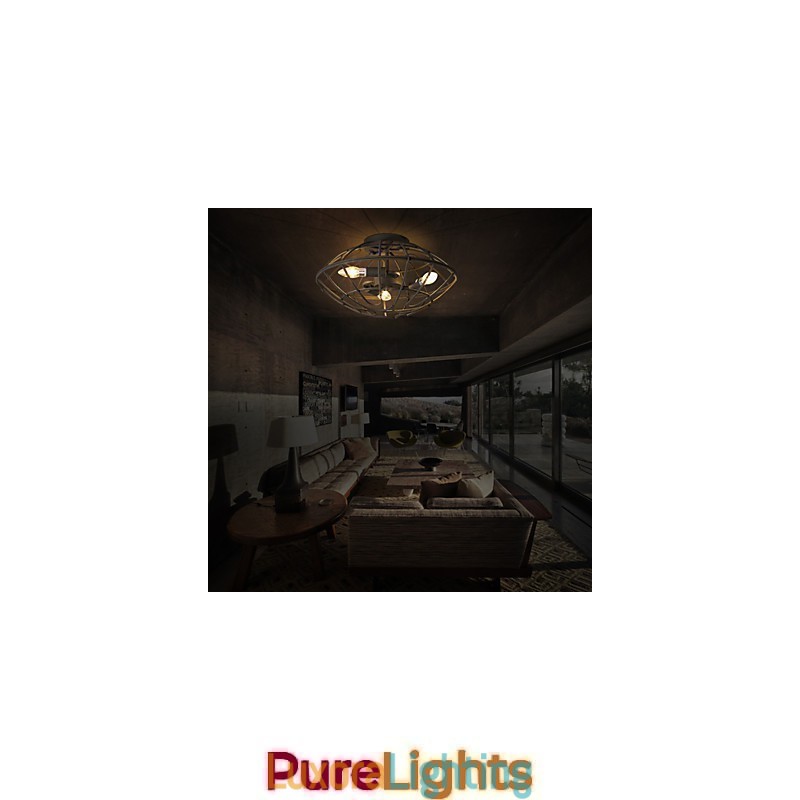 Designer Touch Decorative Retro Mini Style Painting Metal Flush Mount