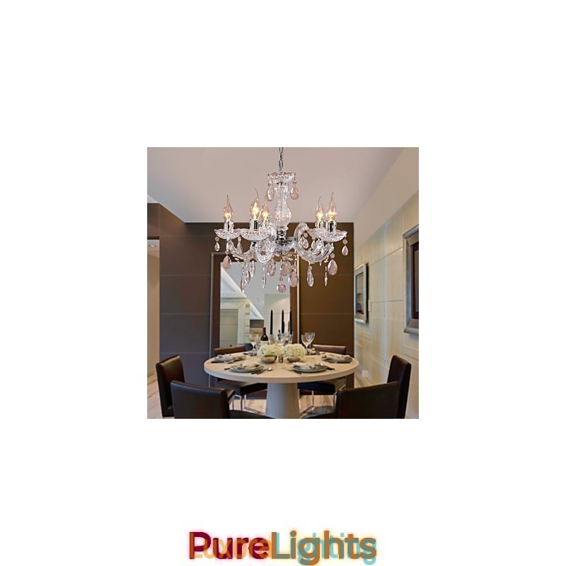 Designer Touch Decorative Upligh Chrome Ceiling Lamp Candle light Acrylic Fixture Chandelier Pendant