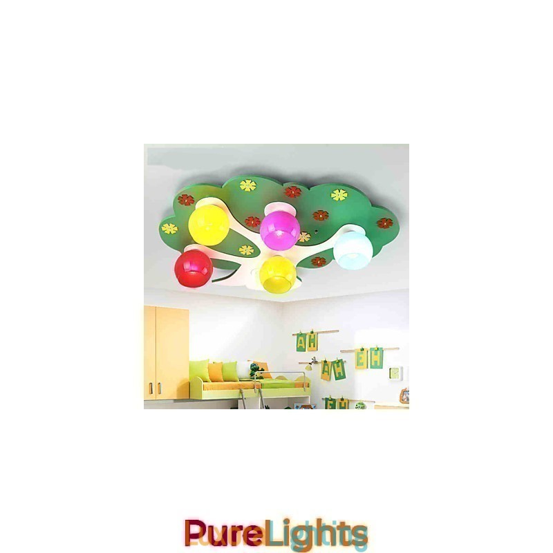 Designer Touch Decorative Modern Contemporary Wood Bamboo Flush Mount