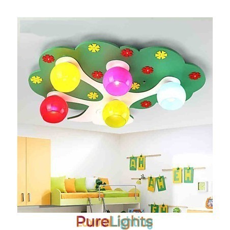 Designer Touch Decorative Modern Contemporary Wood Bamboo Flush Mount