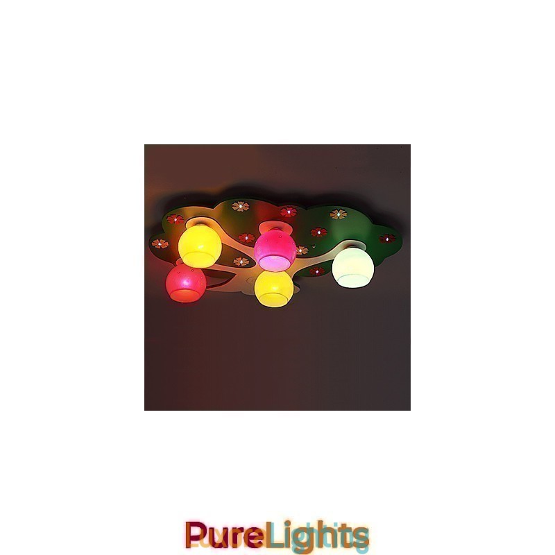 Designer Touch Decorative Modern Contemporary Wood Bamboo Flush Mount