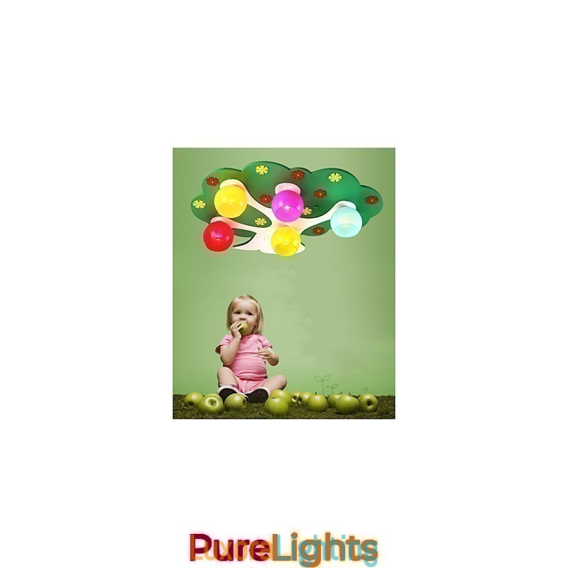 Designer Touch Decorative Modern Contemporary Wood Bamboo Flush Mount