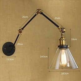 Designer Touch Decorative Simple Vintage Country Retro Painting Feature for Swing Arm Eye Protection Ambient Light