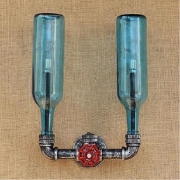 Designer Touch Decorative Retro Industrial Wind Switch Water Bottle Wall Lamp Wall Light Blue