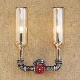 Designer Touch Decorative Retro Industrial Wind Switch Water Bottle Wall Lamp Wall Light Amber