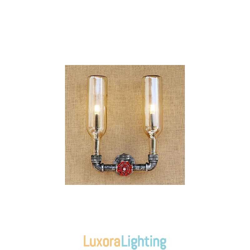 Designer Touch Decorative Retro Industrial Wind Switch Water Bottle Wall Lamp Wall Light Amber