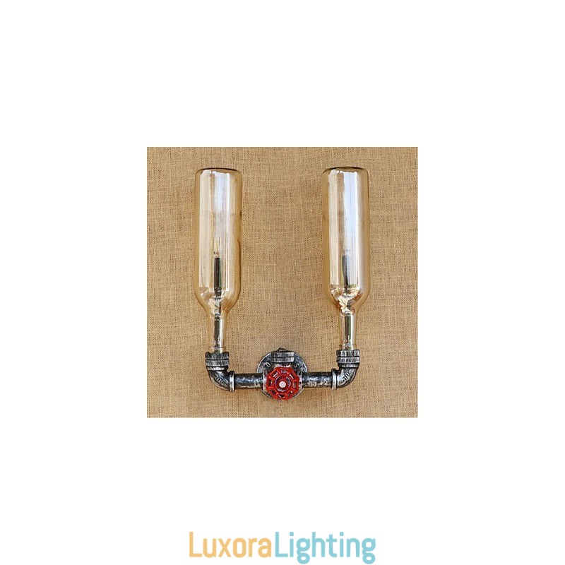 Designer Touch Decorative Retro Industrial Wind Switch Water Bottle Wall Lamp Wall Light Amber