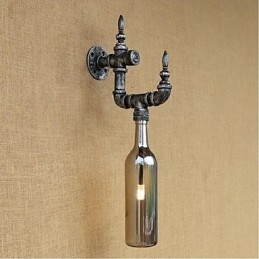 Designer Touch Decorative Retro Nostalgia With Switch Cafe Bar Restaurant Aisle Water Pipe Bottle Wall Lamp