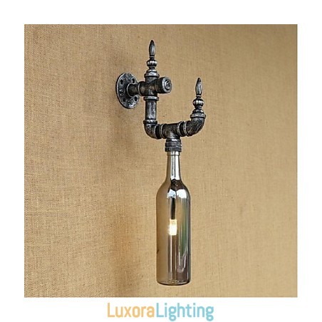 Designer Touch Decorative Retro Nostalgia With Switch Cafe Bar Restaurant Aisle Water Pipe Bottle Wall Lamp