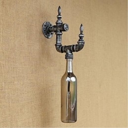 Designer Touch Decorative Retro Nostalgia With Switch Cafe Bar Restaurant Aisle Water Pipe Bottle Wall Lamp