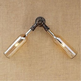Designer Touch Decorative Retro American Village Creative Industry Wind Water Bottle Wall Lamp Wall Light Amber