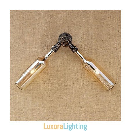 Designer Touch Decorative Retro American Village Creative Industry Wind Water Bottle Wall Lamp Wall Light Amber