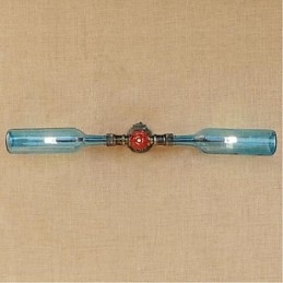 Designer Touch Decorative Retro American Village Creative Industry Wind Water Bottle Wall Lamp Wall Light Blue