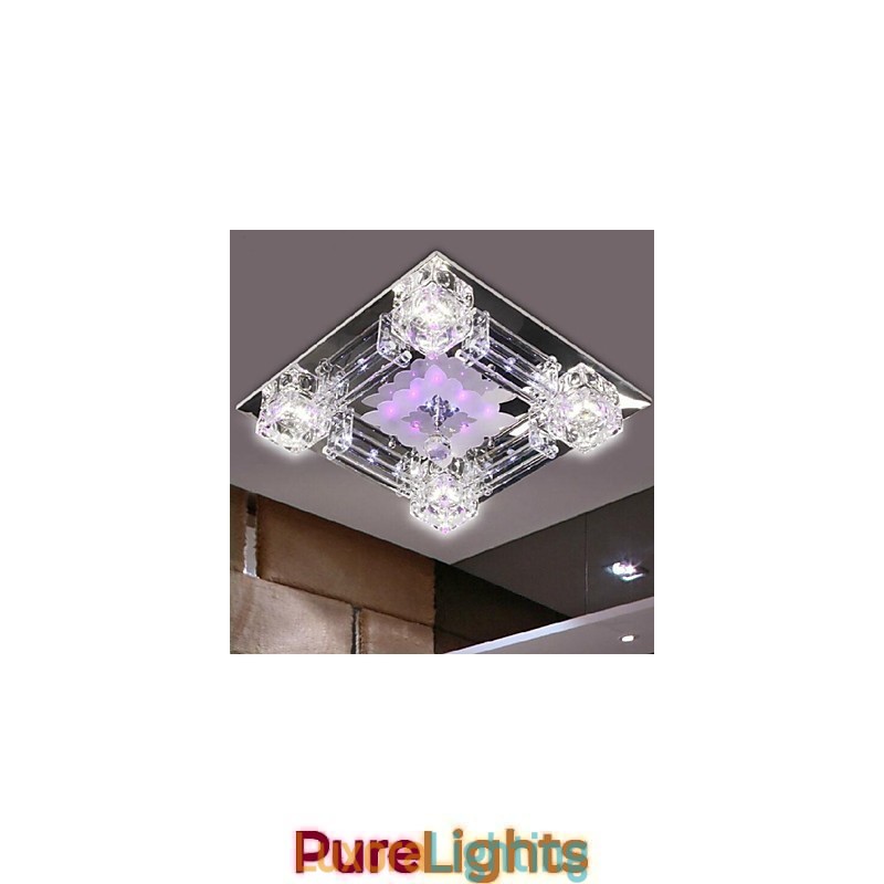 Designer Touch Decorative Modern Contemporary Crystal Electroplated Glass Flush Mount