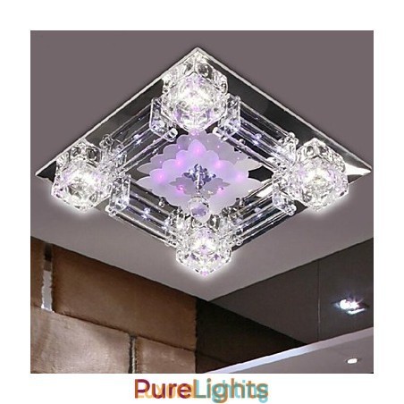 Designer Touch Decorative Modern Contemporary Crystal Electroplated Glass Flush Mount