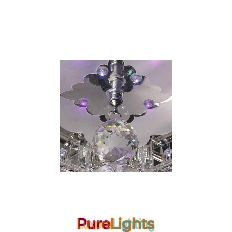 Designer Touch Decorative Modern Contemporary Crystal Electroplated Glass Flush Mount