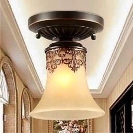 Designer Touch Decorative Vintage Country Island Painting Metal Flush Mount