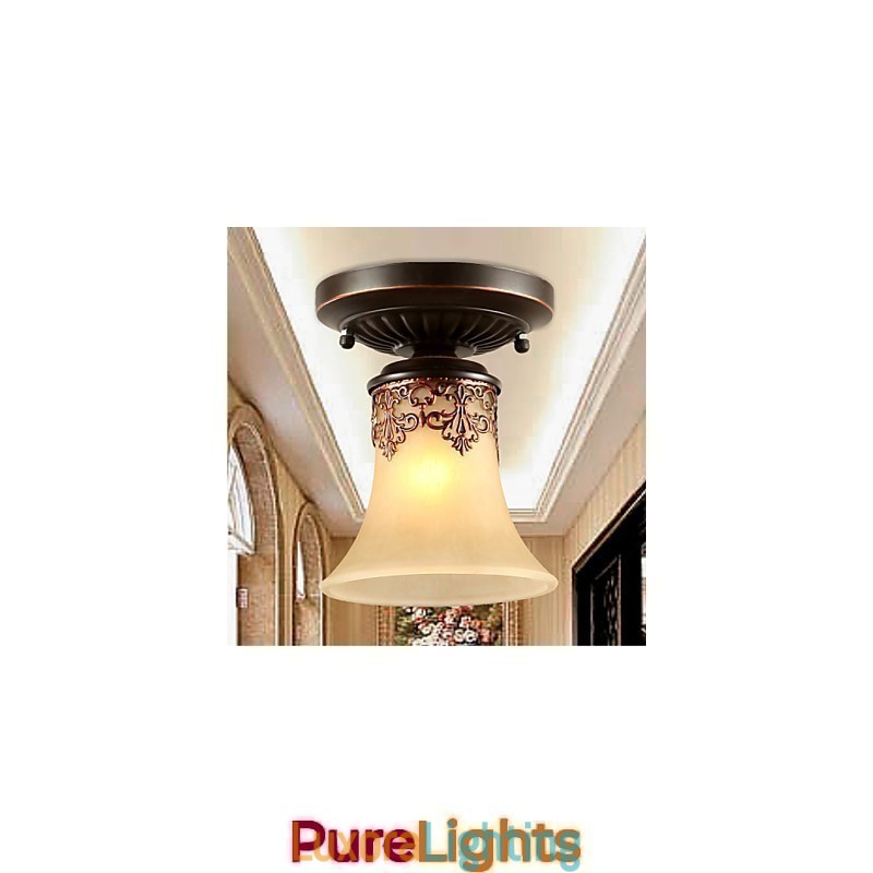 Designer Touch Decorative Vintage Country Island Painting Metal Flush Mount