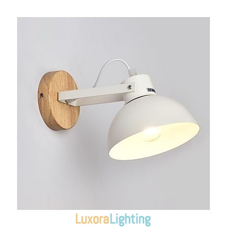 Designer Touch Decorative Vintage Wood Art Deco Metal Metal Rustic Wall Sconce Living Room Dining Room Hallway Wall Lamp Black White Optional